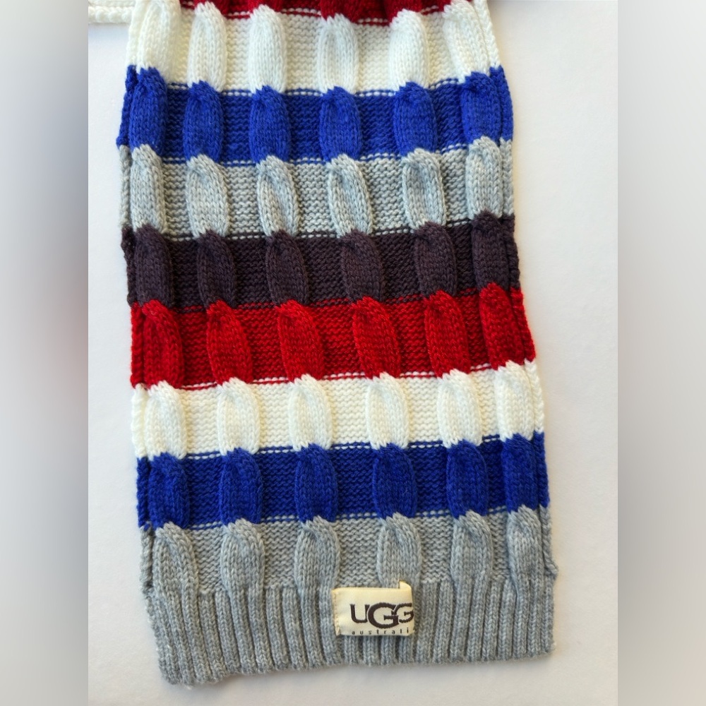 UGG Australia Scarf Wool Multicolor Striped - Picture 3 of 8